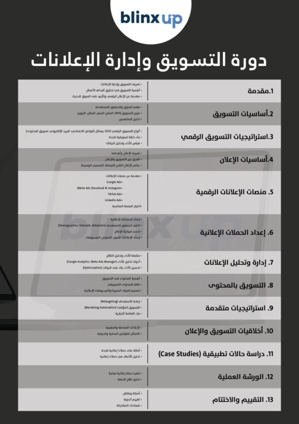 دورة التسويق الشاملة وإدارة الإعلانات – دليلك للنجاح في عالم التسويق الرقمي!